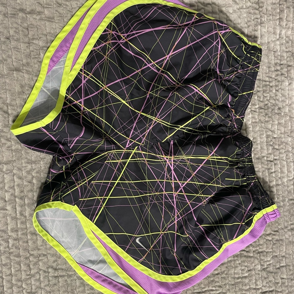 Nike Black and Neon Patterned Athletic Shorts